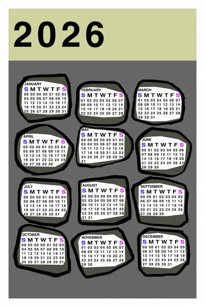 **2026 Stone Calendar** by casa cartissi — canvas wall art