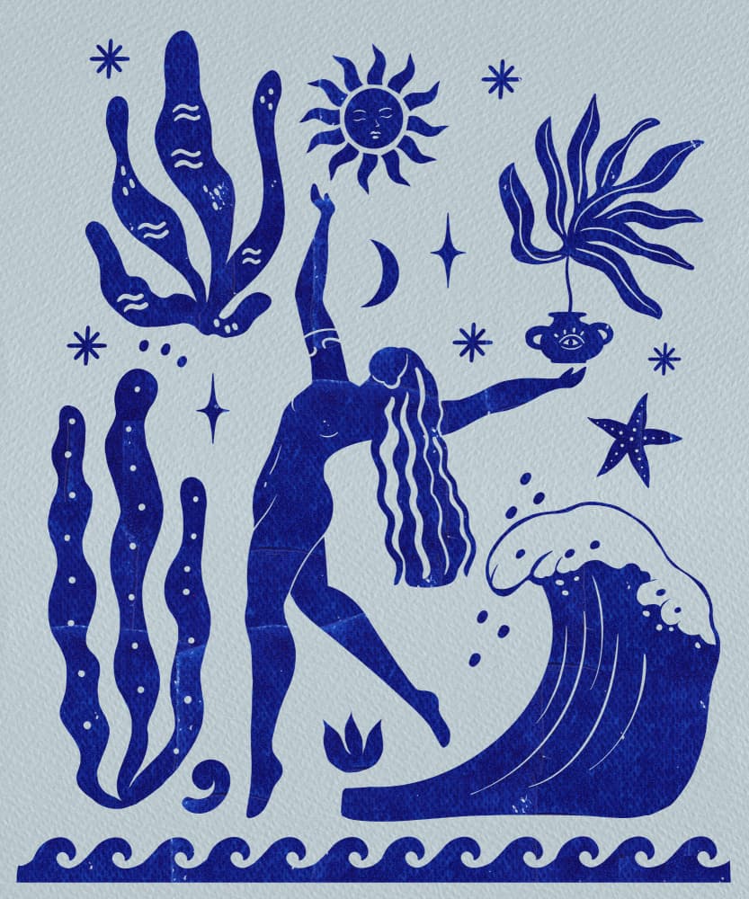 Celestial Ocean Woman by Petra Lizde — canvas wall art