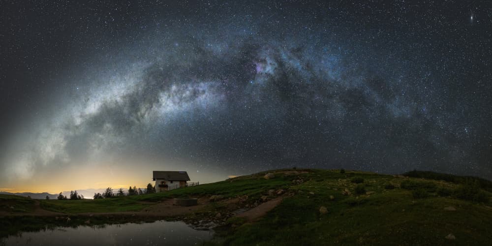 Milky Way Cabin Night by Dmitry Razr — canvas wall art