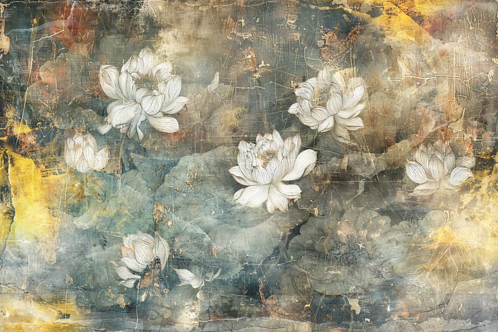 Vintage Lotus Bloom by Rafal Kulik — canvas wall art