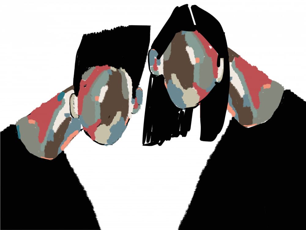 Abstract Couple Faces by Ebony Carter — canvas wall art