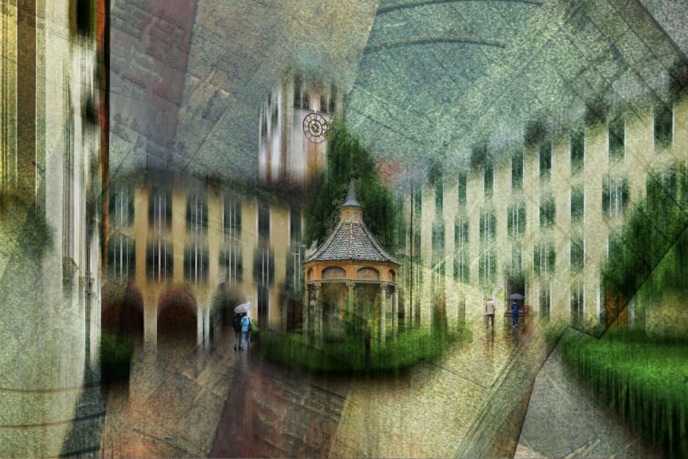 Rainy Old Town Square by Raffaele Corte — canvas wall art