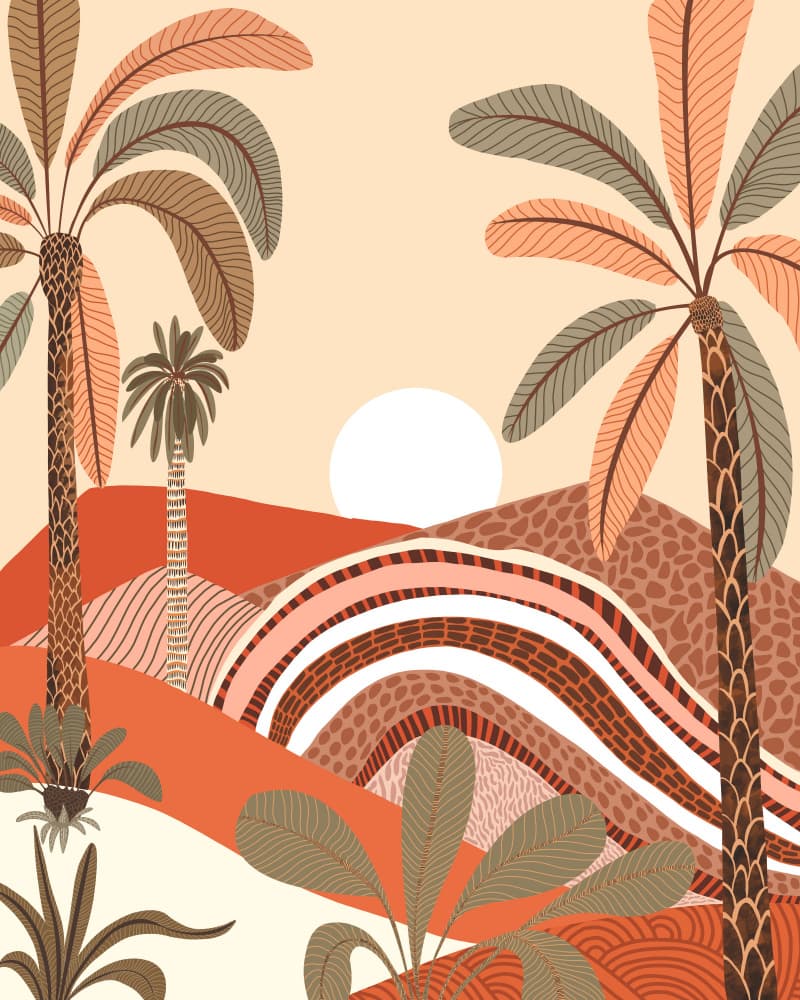 Bohemian Sun Palms by Uma Gokhale — canvas wall art
