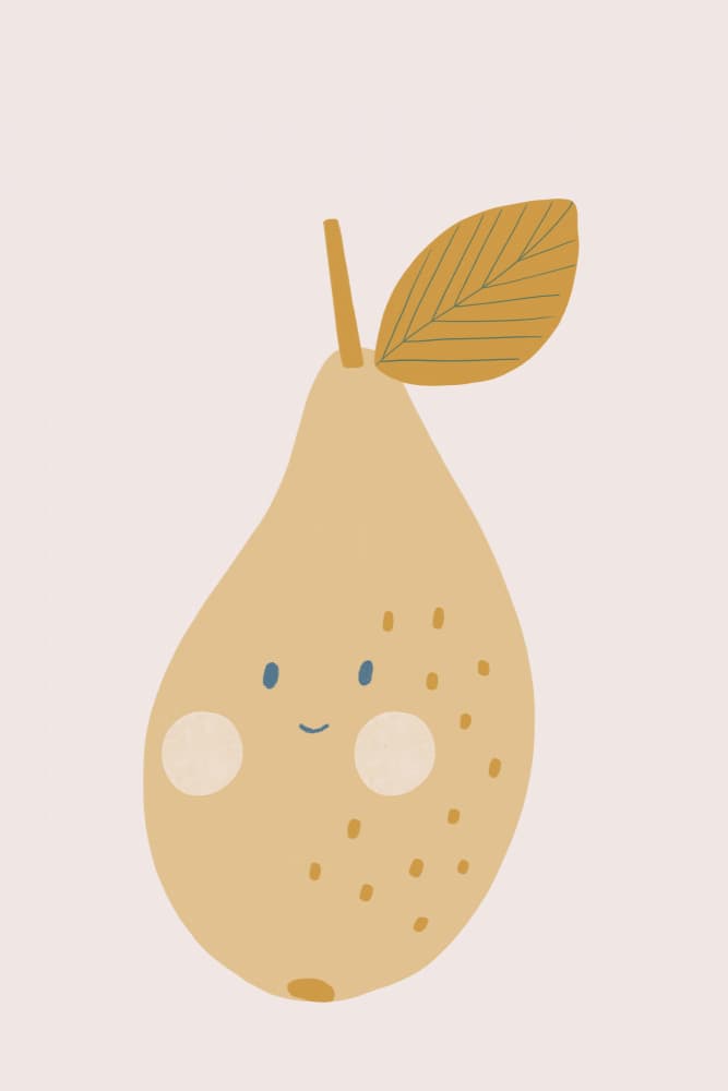 Cute Golden Pear by Menina Lisboa — canvas wall art