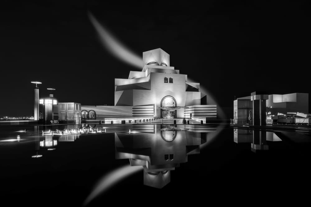 Doha Museum Night Reflection by DonnaHom APA — canvas wall art