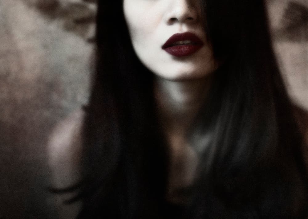 Dark Red Lips by Hari Sulistiawan — canvas wall art