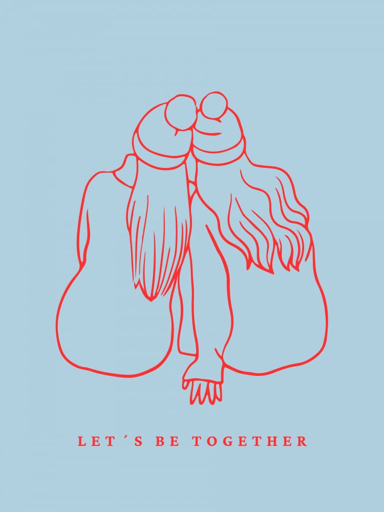Friends Together Holding Hands by Ohkimiko — canvas wall art
