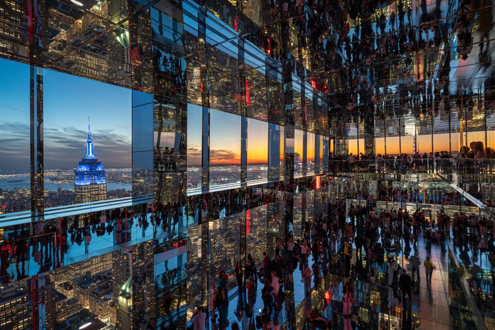 Mirrored Sunset Skyline by Rene Tenteris — canvas wall art