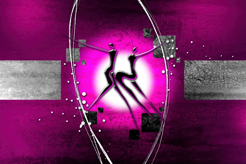 Vibrant Magenta Dancers by Rafal Kulik — canvas wall art