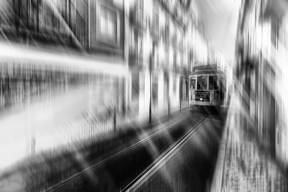 Dynamic City Tram by Jurij Bizjak — canvas wall art