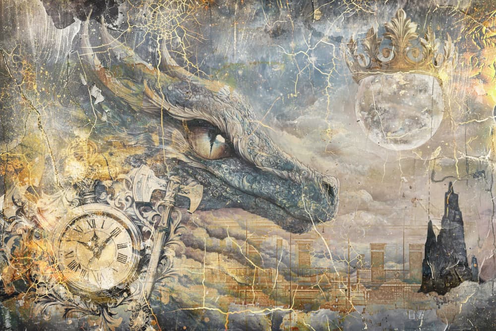 Dragon's Timeless Gaze by Rafal Kulik — canvas wall art