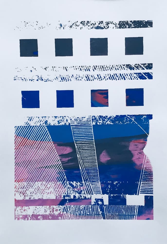 Geometric Glitch Abstract by kellymariesmith — canvas wall art