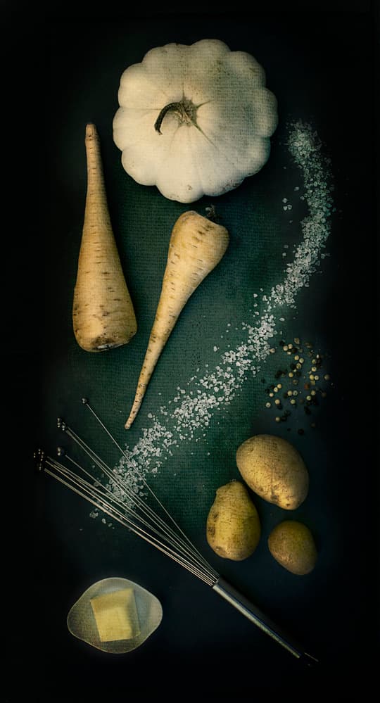 Rustic Cooking Ingredients by bernadette Nooij — canvas wall art