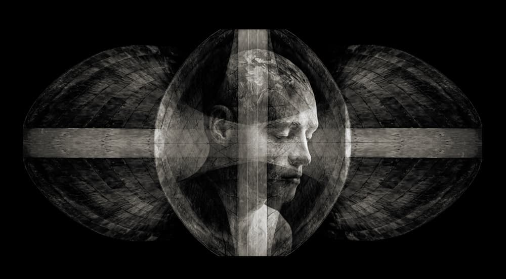 Meditative Profile Cross by Gerard Valckx — canvas wall art