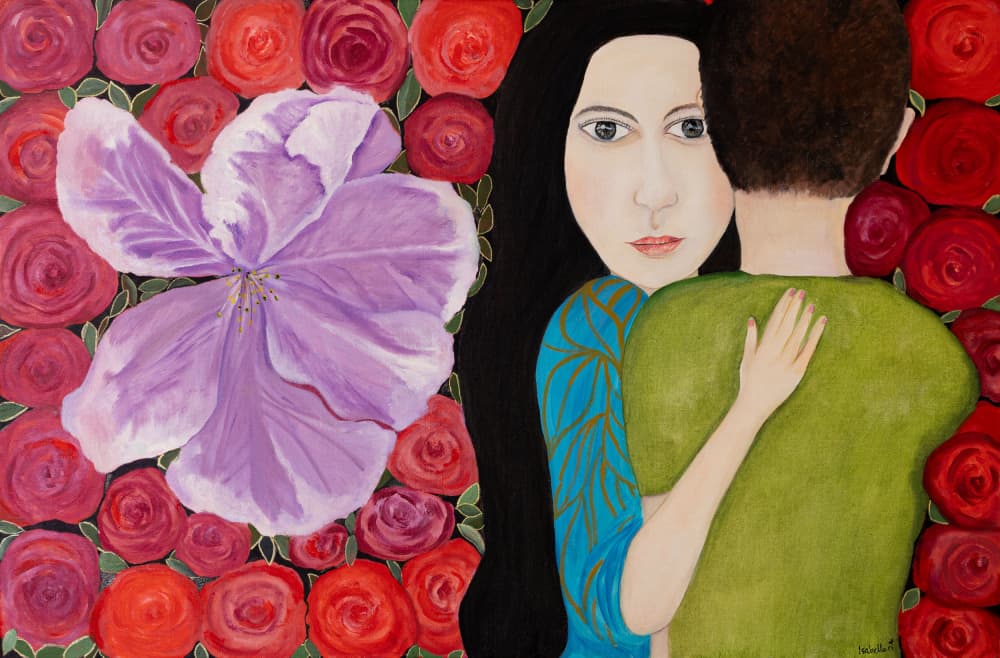 Romantic Embrace and Gaze by Isabelle Ri — canvas wall art