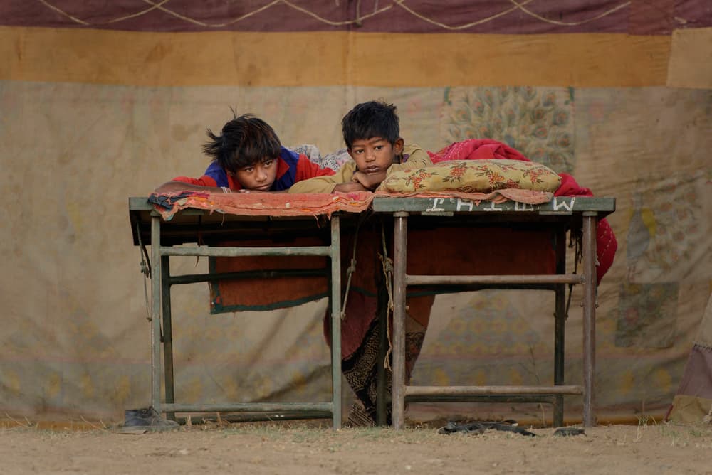 Curious Young Boys by Mohammed Al Sulaili — canvas wall art