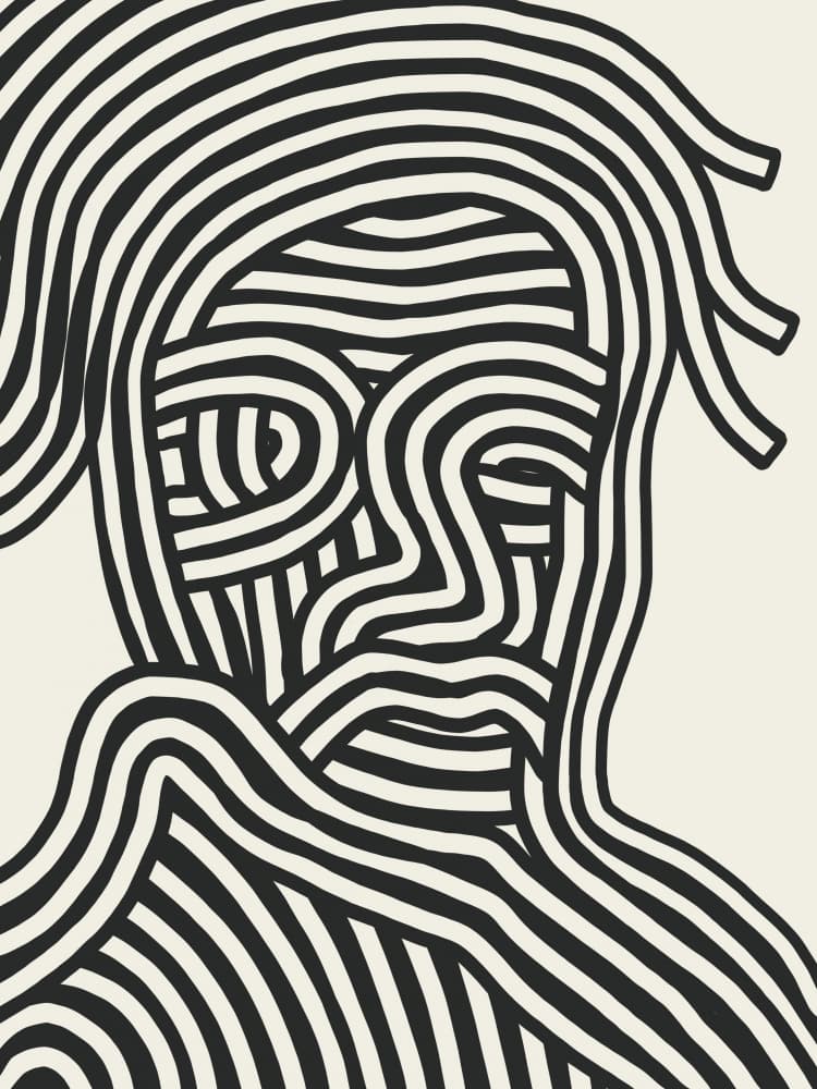 Man of Lines by Little Dean — canvas wall art