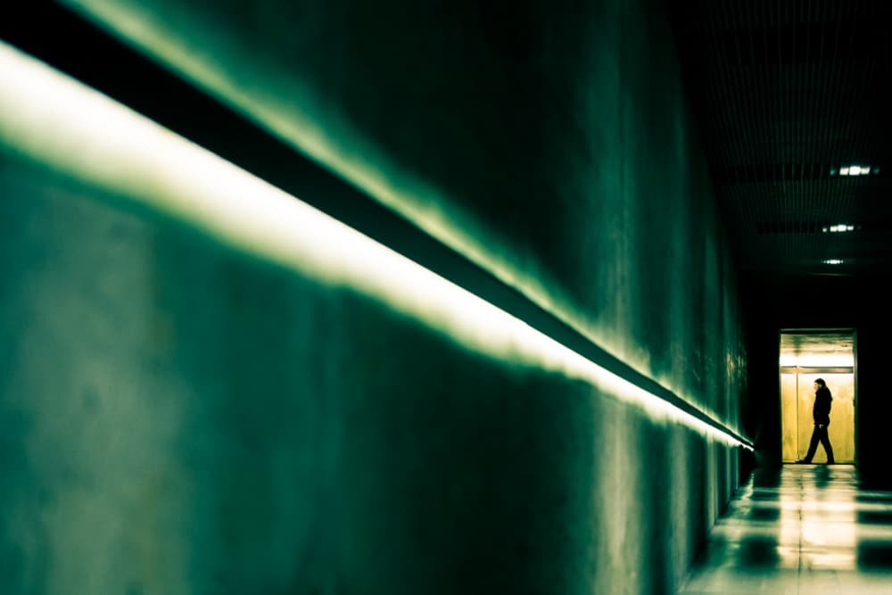 Mysterious Hallway Journey by Miha Pavlin — canvas wall art