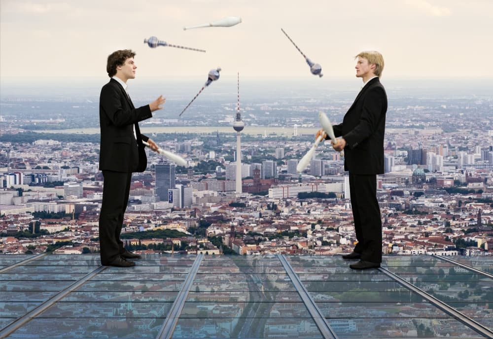 Corporate Juggling Challenge by Andreas Feldtkeller — canvas wall art