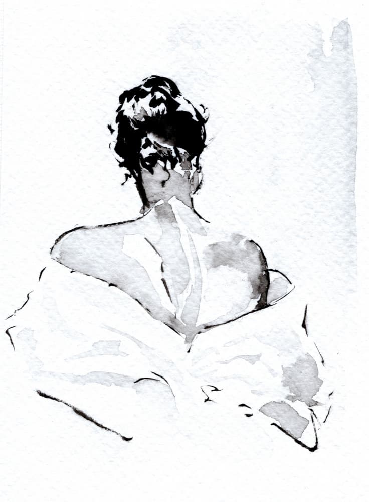 Woman's Graceful Back by Helena Engström — canvas wall art