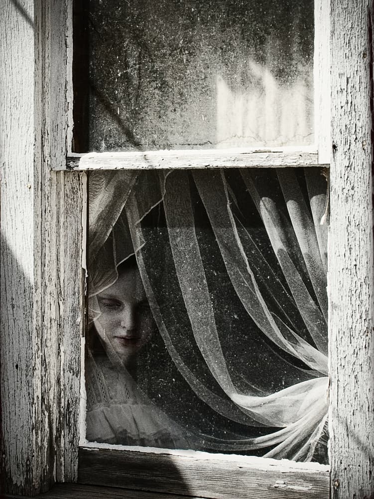 Veiled Girl Window by Jeffrey Hummel — canvas wall art