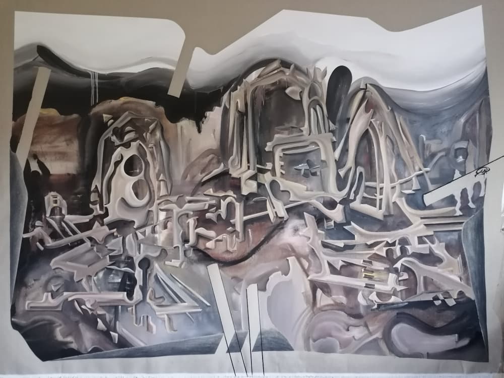 Futuristic Cityscape Abstract by Stefano Mazzolini — canvas wall art