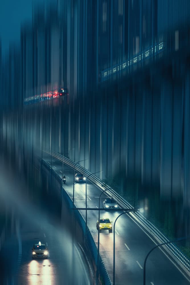 Rainy City Movement by Mei Xu — canvas wall art