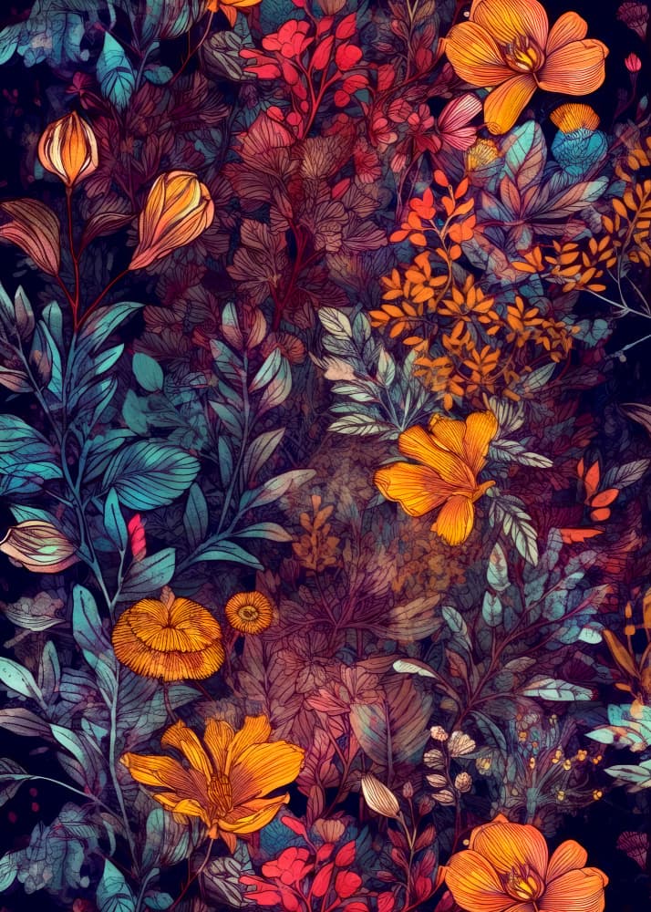 Lush Midnight Bloom by Justyna Jaszke — canvas wall art
