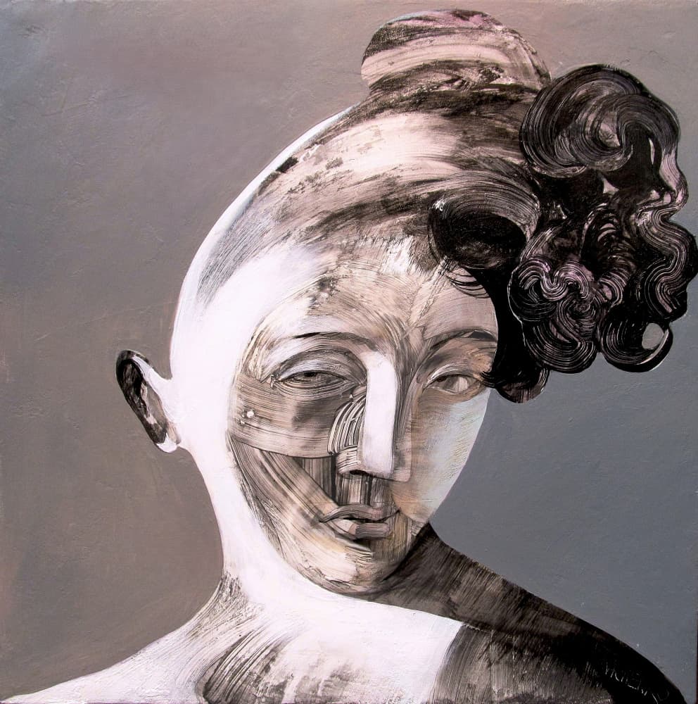 Mysterious Abstract Woman by Victor Tkachenko — canvas wall art