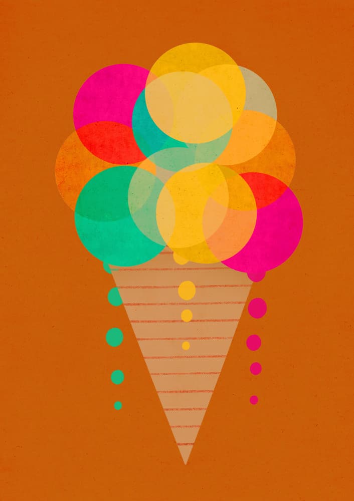 Rainbow Cone Delight by Treechild — canvas wall art