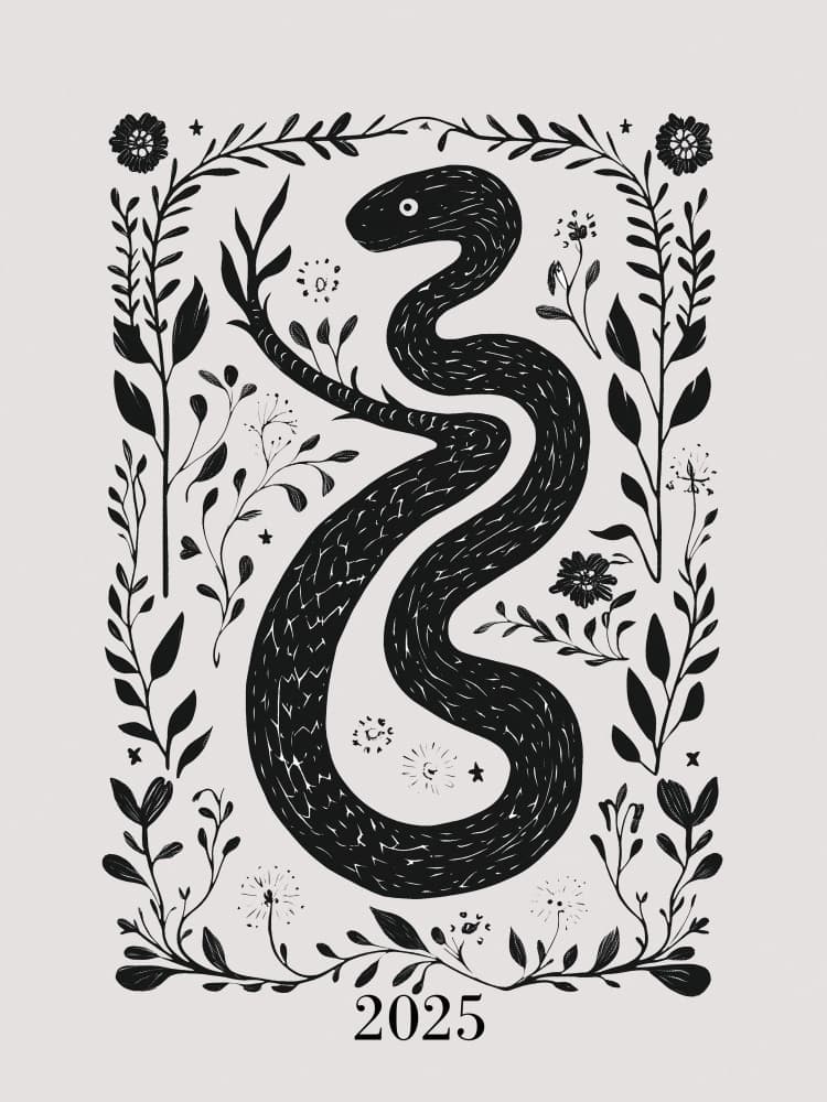 Botanical Snake 2025 by Pictufy Studio IV — canvas wall art