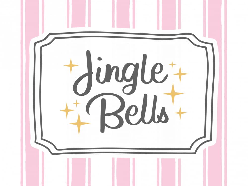 Sparkling Jingle Bells Message by Jolly and Dash — canvas wall art