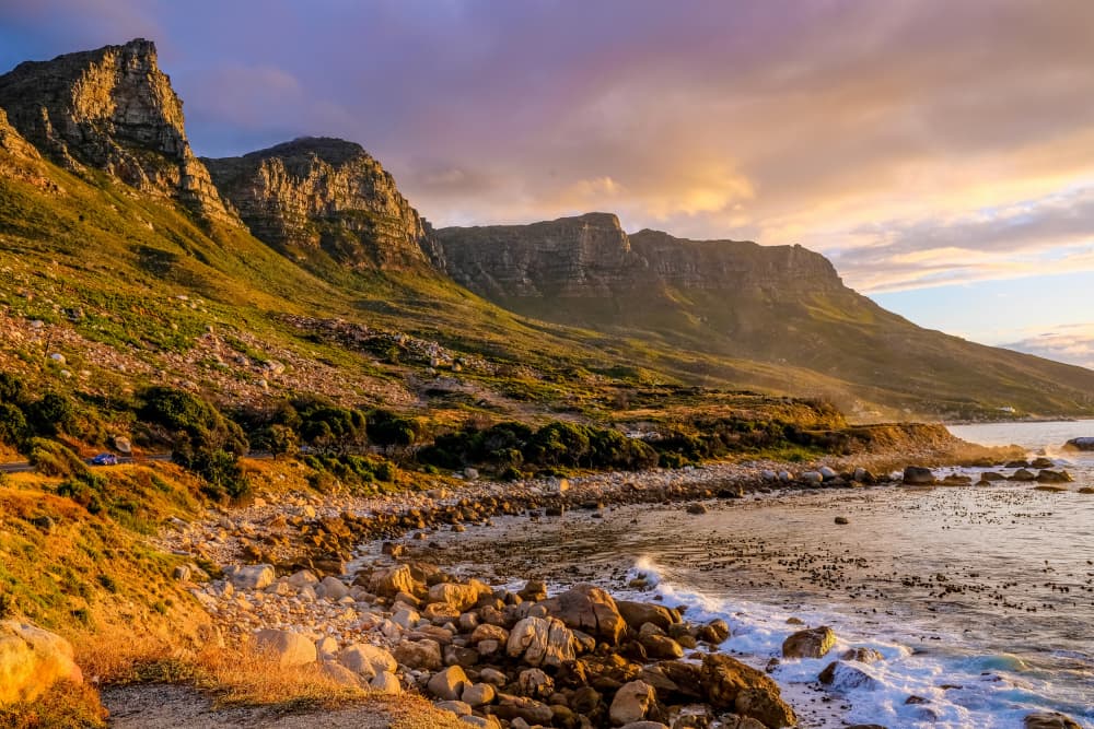 Coastal Mountain Sunset by Dan Edwards — canvas wall art