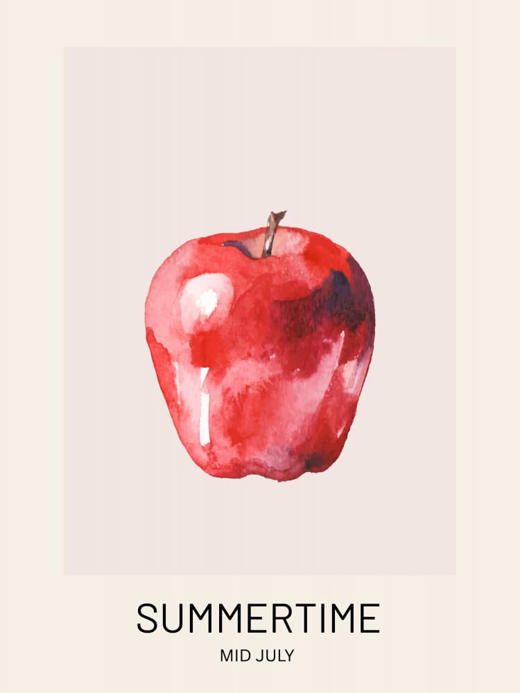 Summertime Red Apple by Marianne Bassil — canvas wall art