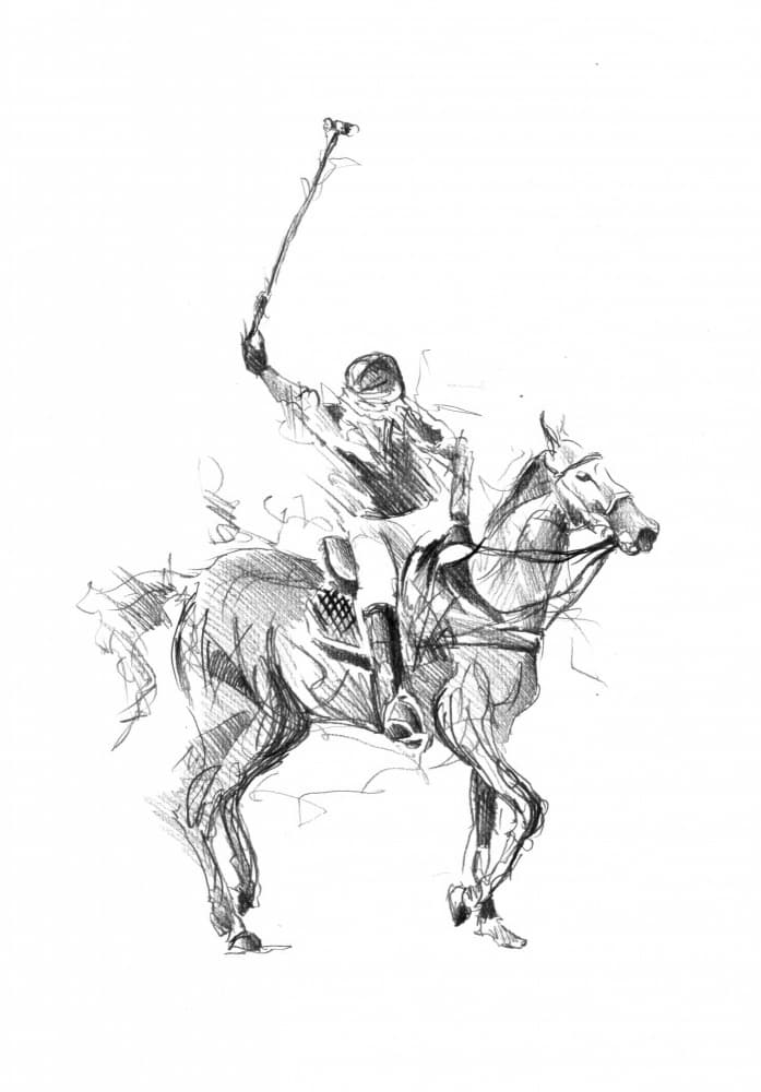 Racehorse Action Sketch by Kulik — canvas wall art