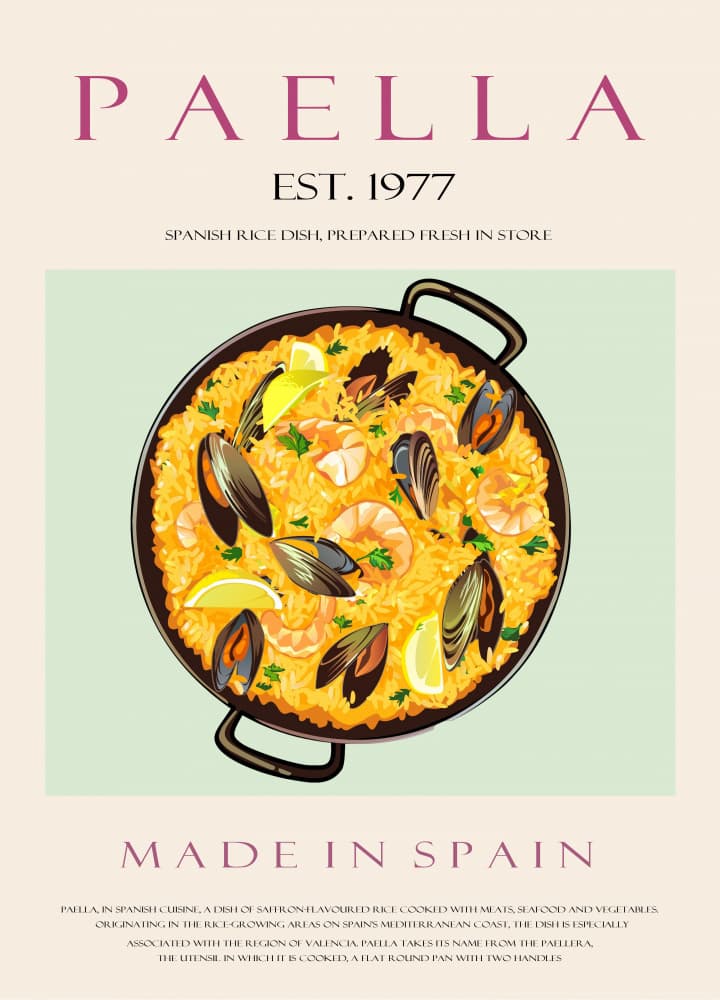 Classic Spanish Paella by Rikke Løndager Boisen — canvas wall art