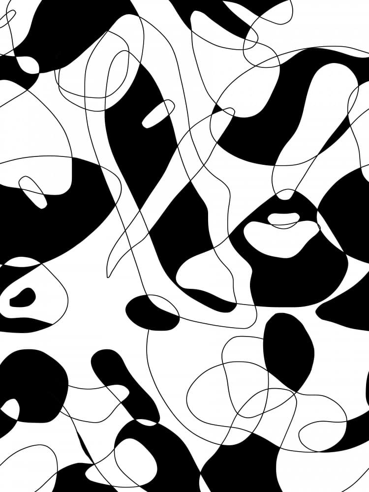 Monochrome Flowing Forms by Ninola Design — canvas wall art