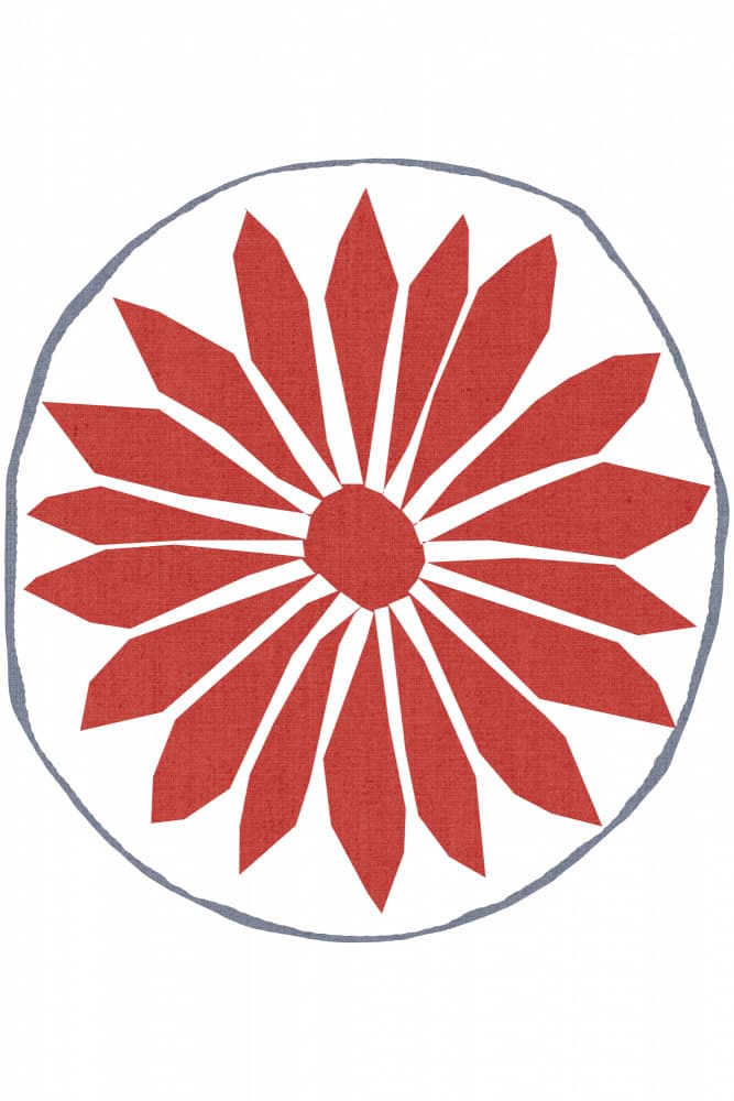 Red Folk Flower by cartissi — canvas wall art