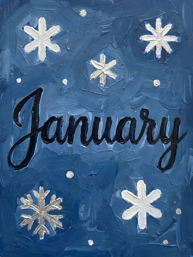 January Winter Snowflakes by HUGO — canvas wall art