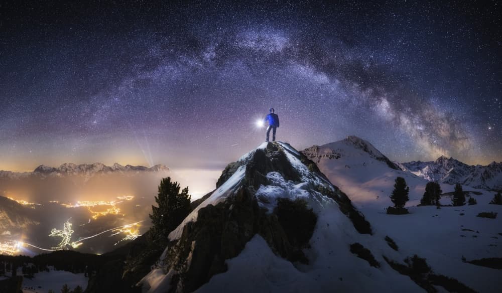 Summit Under Milky Way by Dr. Nicholas Roemmelt — canvas wall art