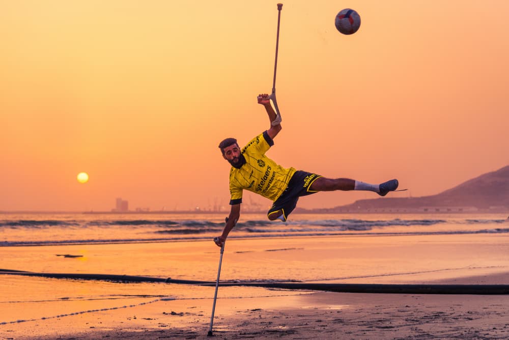 Amputee Soccer Sunset by Gabriel Jakab — canvas wall art