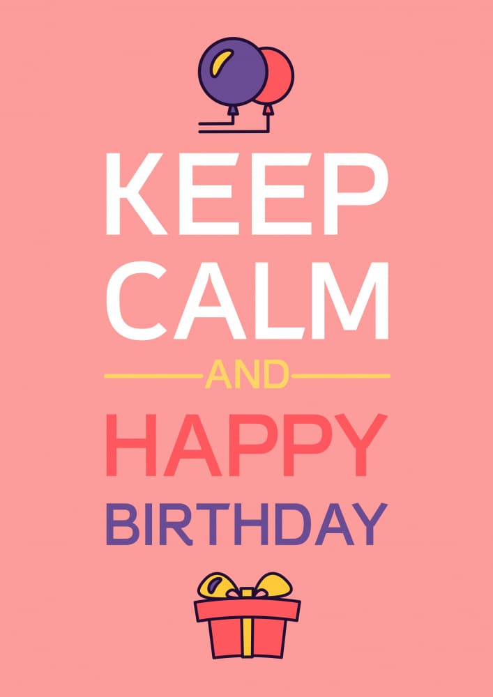 Keep Calm Birthday Message by Marika Barsrsind — canvas wall art