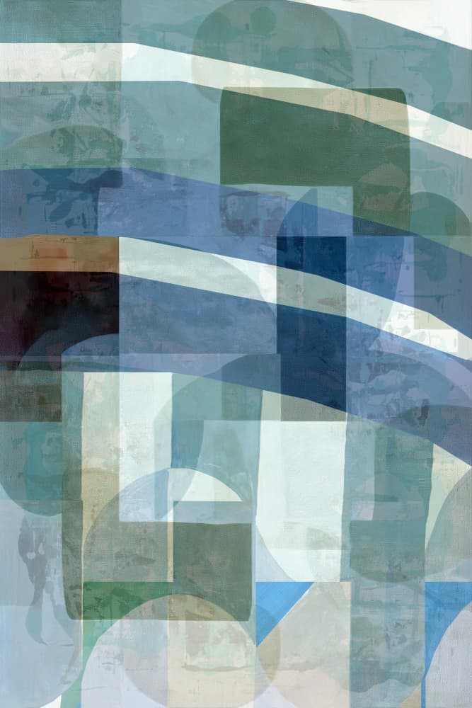 Abstract Blue Green Layers by cartissi — canvas wall art