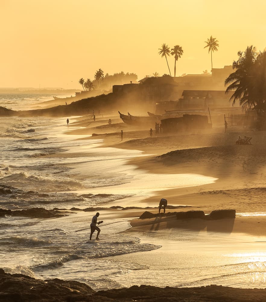 Misty Beach Sunset by Greg Metro — canvas wall art