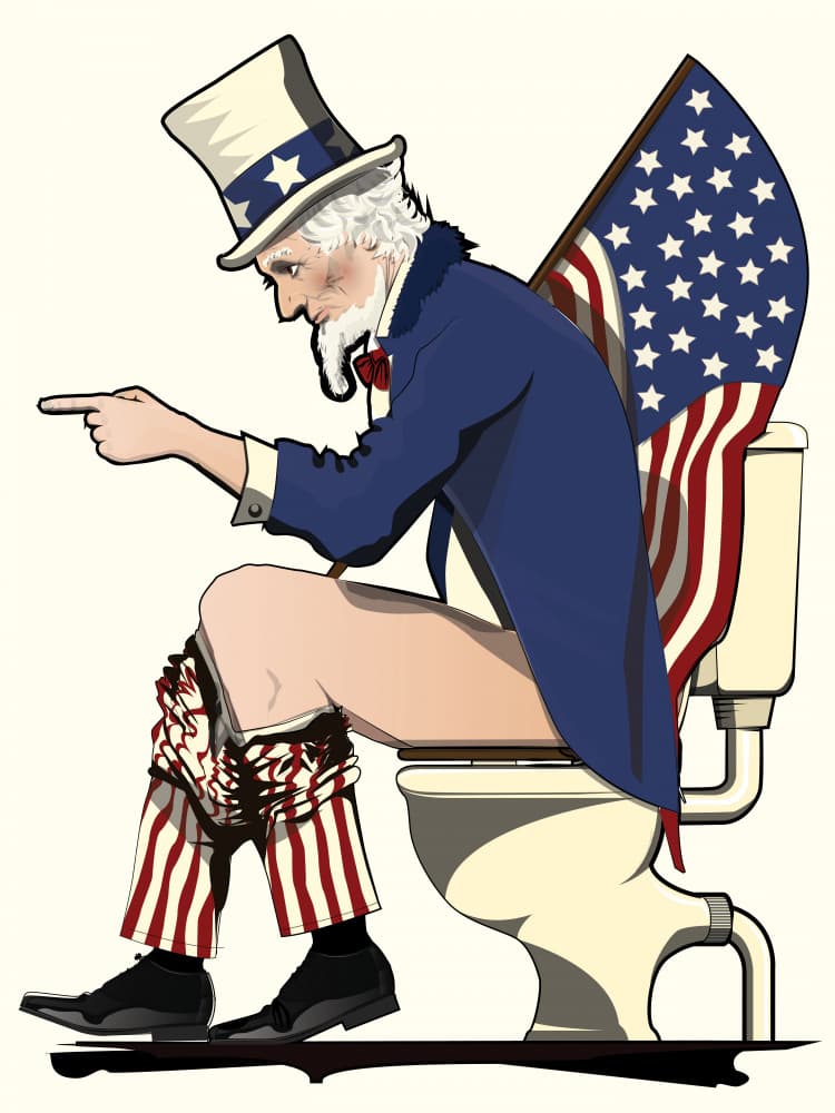 Uncle Sam Potty Point by In The Washroom — canvas wall art