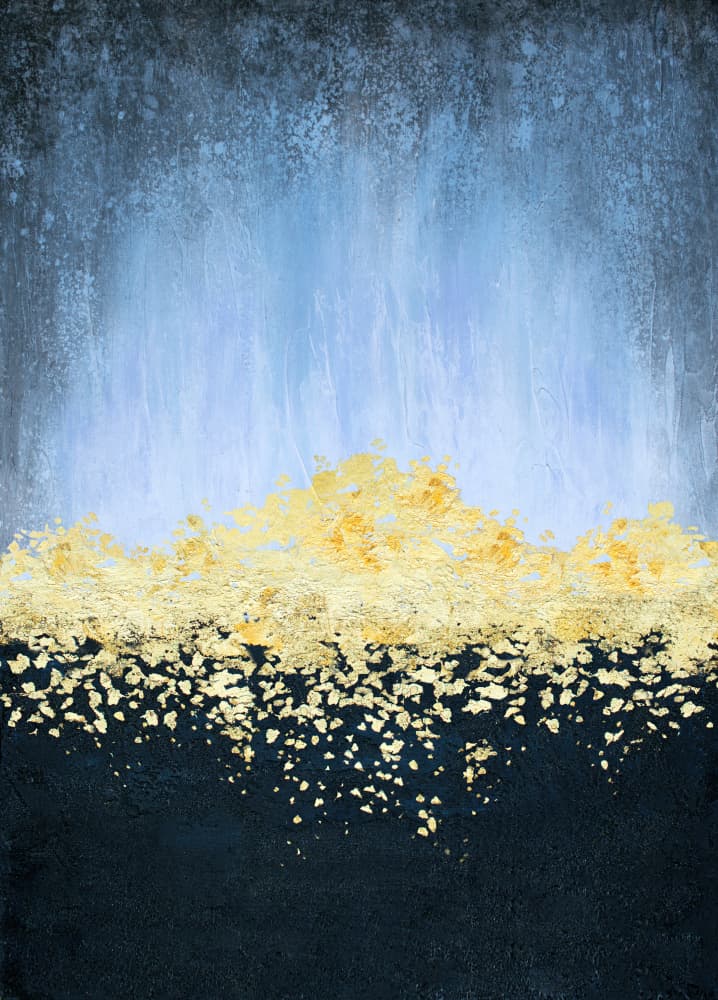 Golden Horizon Abstract by Alyson Storms — canvas wall art