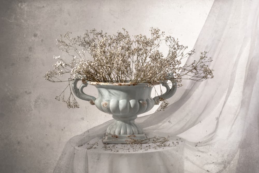 Shabby Chic Floral Still Life by Margareth Perfoncio — canvas wall art