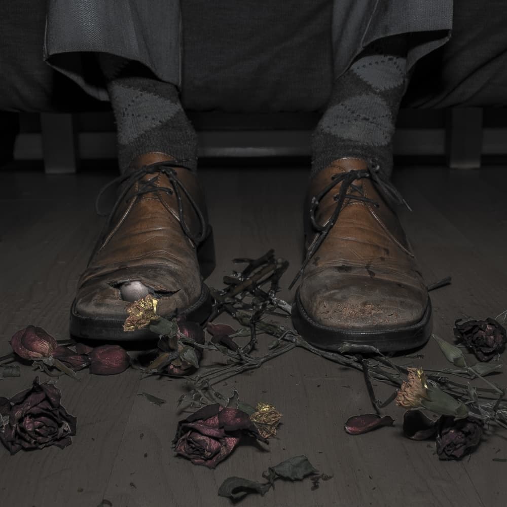 Worn Shoes Dried Roses by Marcos Gali — canvas wall art