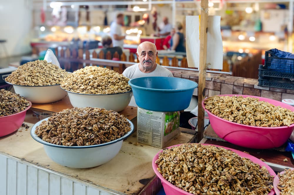 Walnuts Market Vendor by Eden Antho — canvas wall art