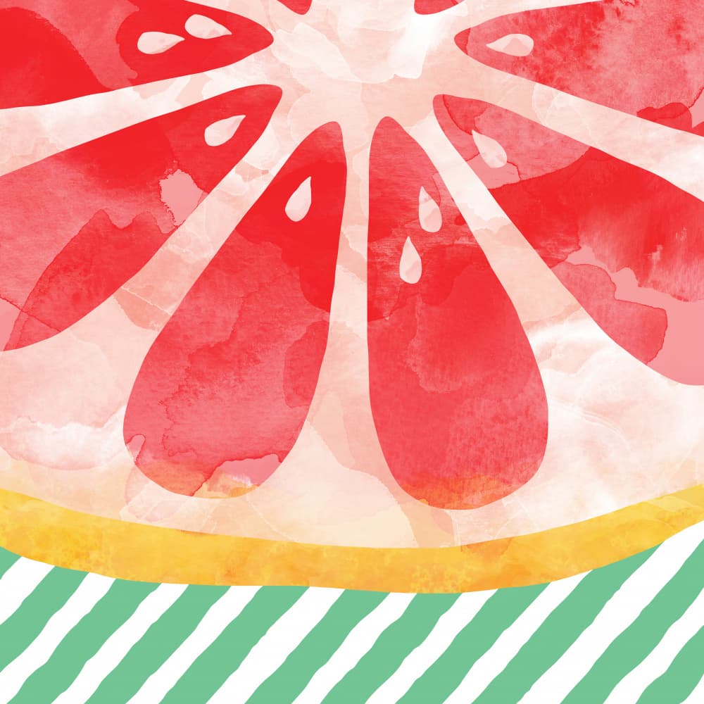 Fresh Grapefruit Stripes by Orara Studio — canvas wall art